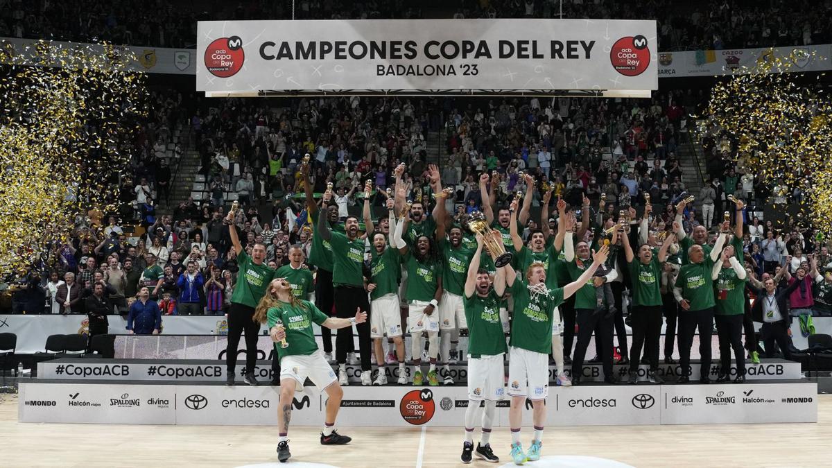 El Unicaja ganó la Copa del Rey en febrero en Badalona.