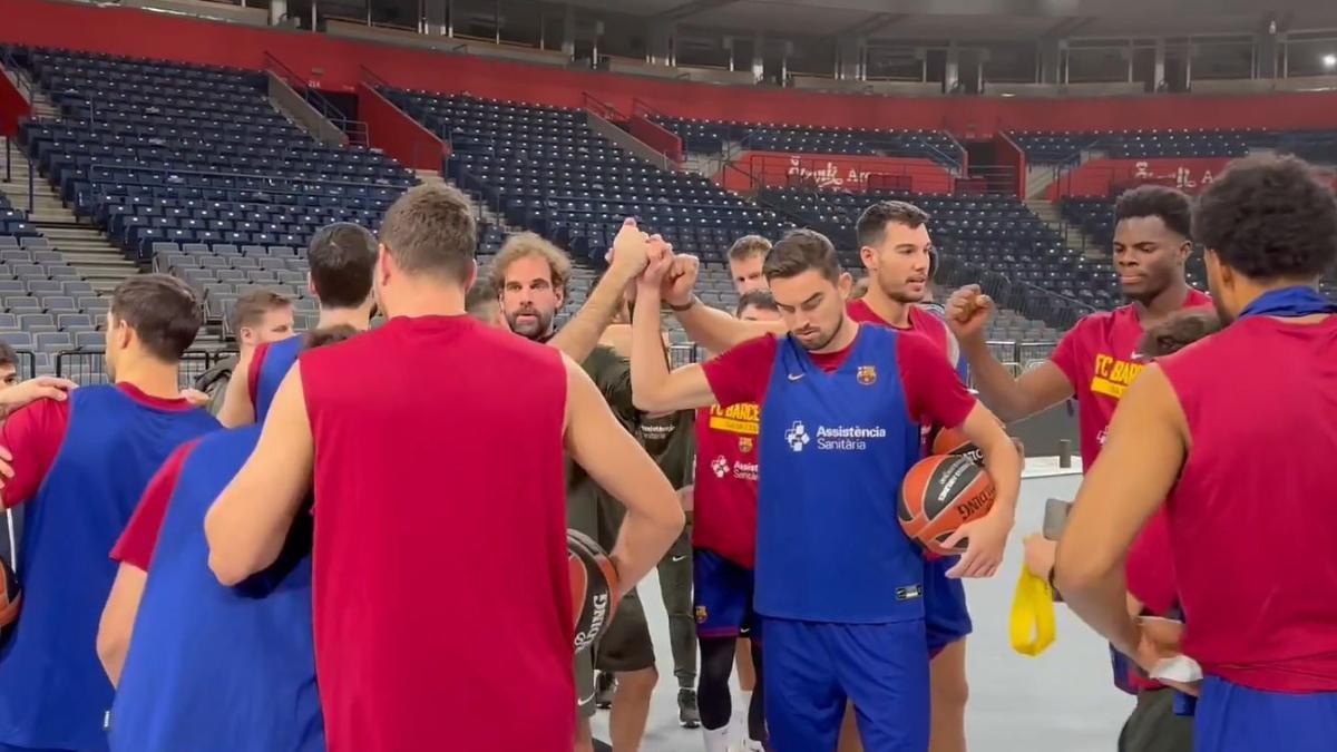 El Barça entrena en el Stark Arena para preparar el partido ante Partizan