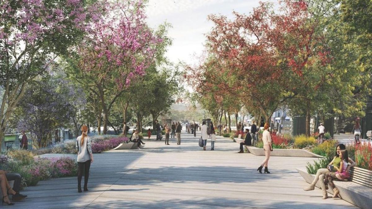 Infografía del proyecto ganador ‘AWA’ para la renovación del Paseo Guiniguada