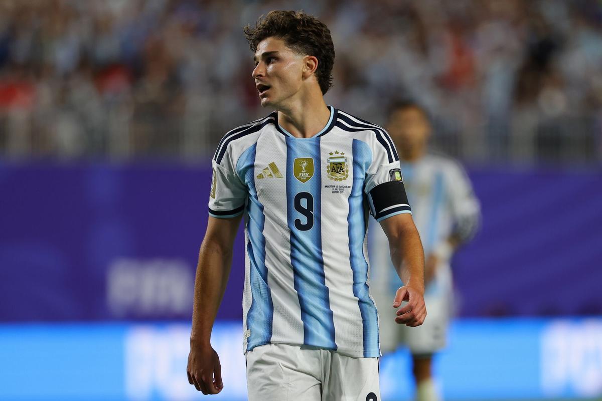 Julián Álvarez, durante el partido contra Suiza