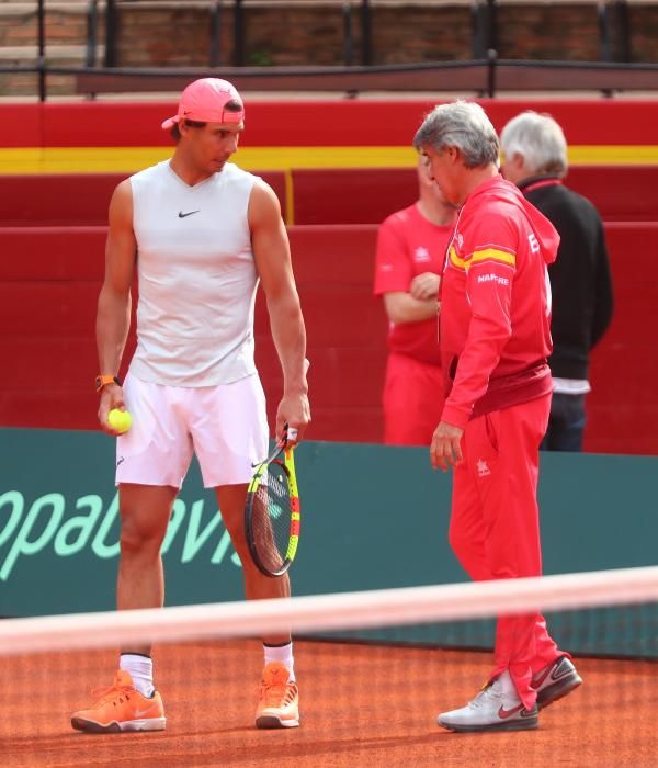 Rafa Nadal y David Ferrer entrenan en Valencia