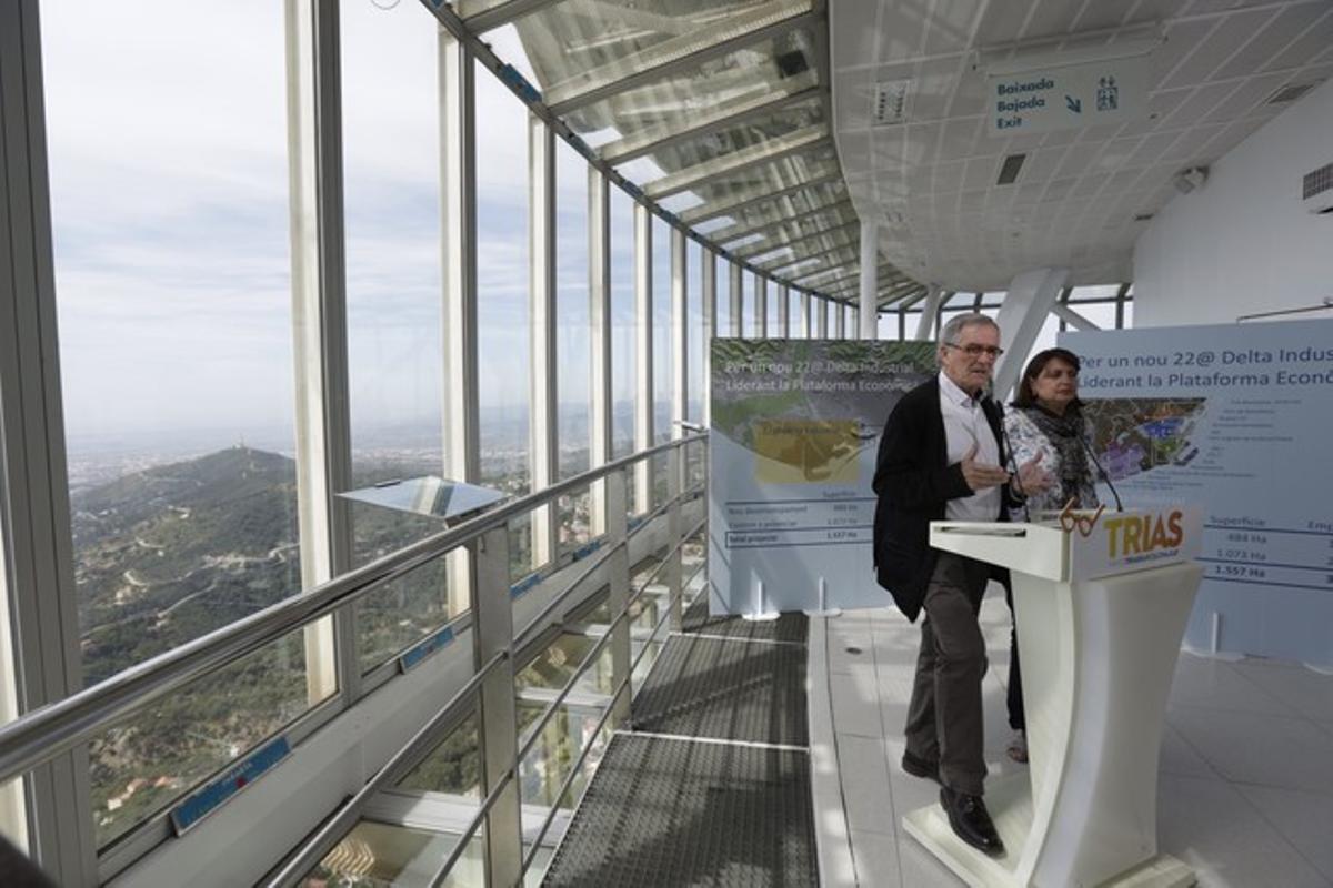 Xavier Trias ha presentat la seva proposta de creació de l’ens 22@ Delta Industrial a la torre de Collserola. Xavier Trias ha presentat la seva proposta de creació de l’ens 22@ Delta Industrial a la torre de Collserola.