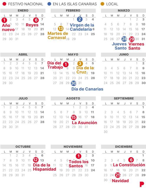 Calendario Laboral SantaCruzTenerife 2024