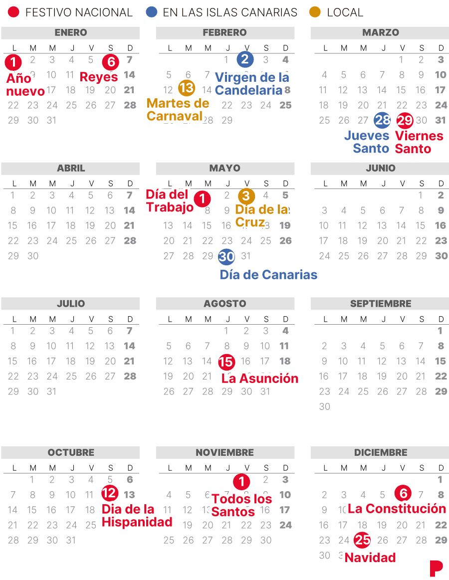 Calendario Laboral SantaCruzTenerife 2024