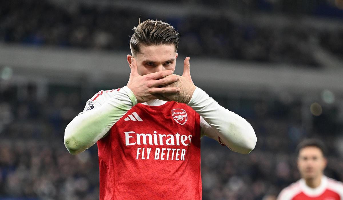 Viktor Gyökeres, autor del gol del triunfo ante el Everton