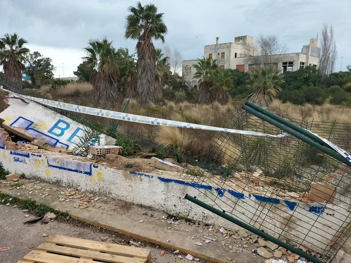 Derrumbe del muro de Benimar