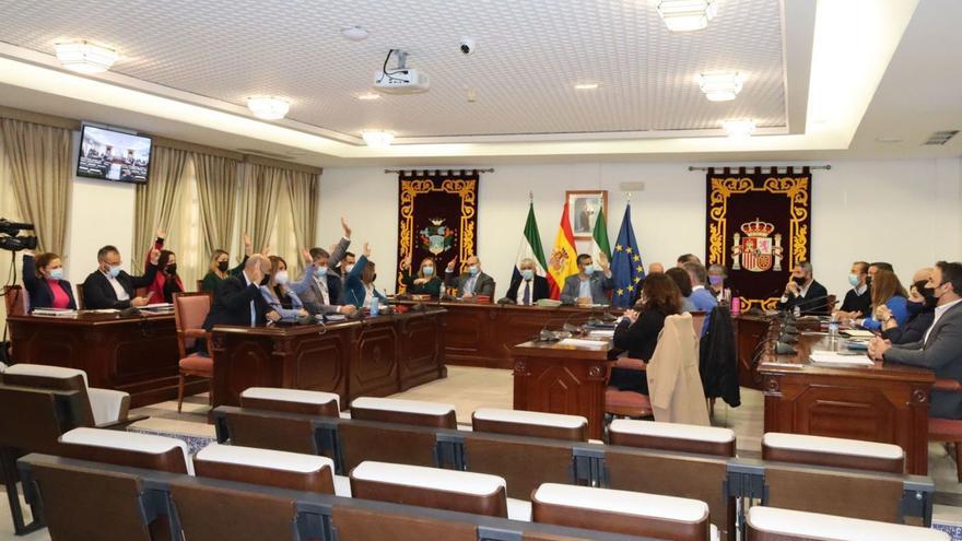 Votación durante el pleno del Ayuntamiento de Mijas.