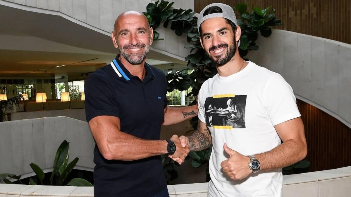 Monchi e Isco, durante la presentación del malagueño