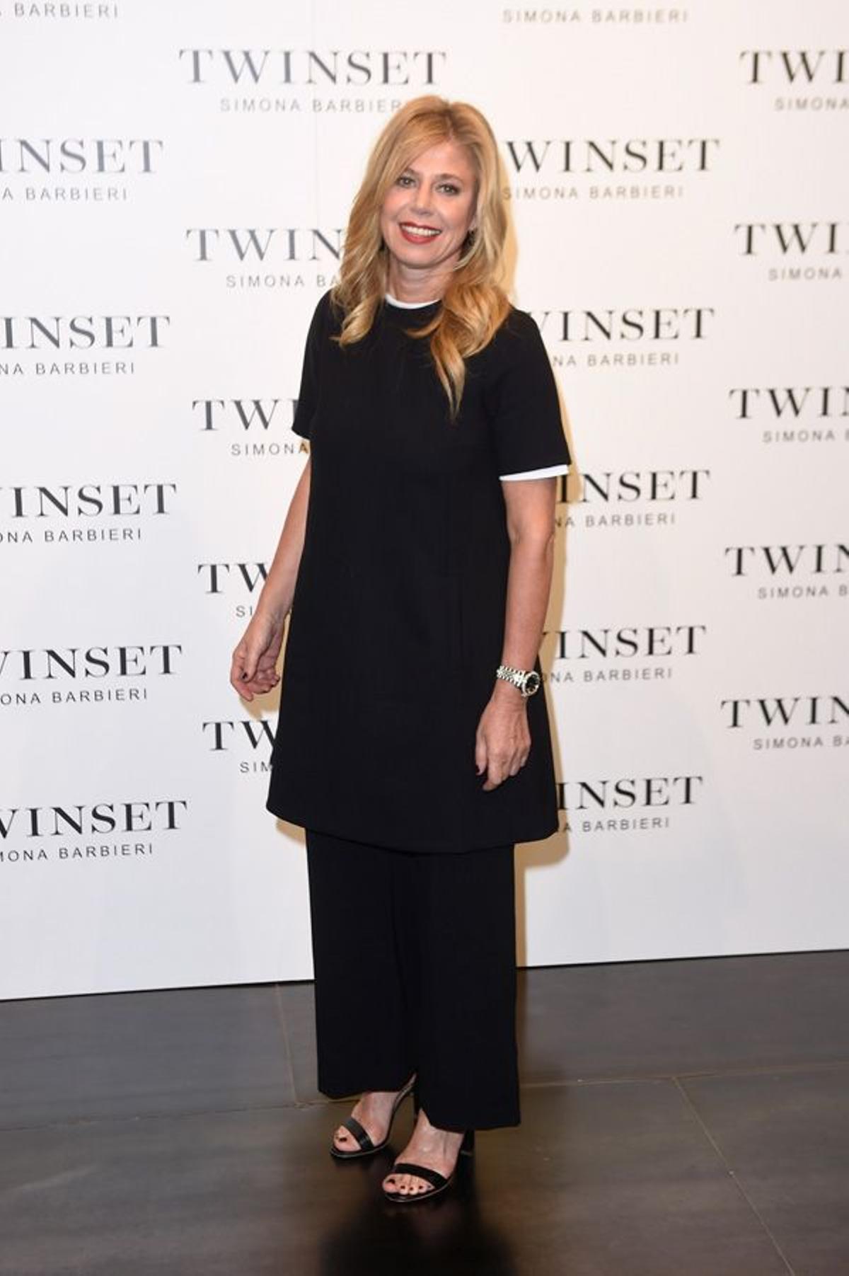 Simona Barbieri en la presentación del nuevo bolso de Twinset