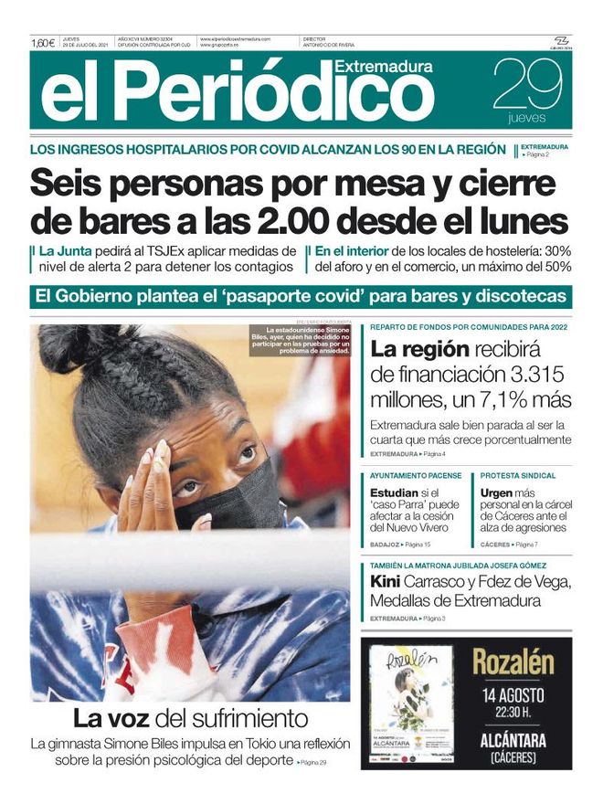 Consulta la portada correspondiente al día 29 de julio del 2021