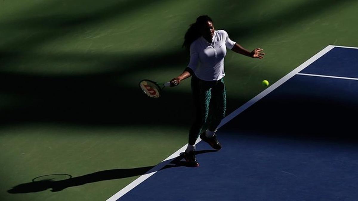 Serena Williams, entrenándose en Nueva York antes de afrontar el Abierto de EEUU.