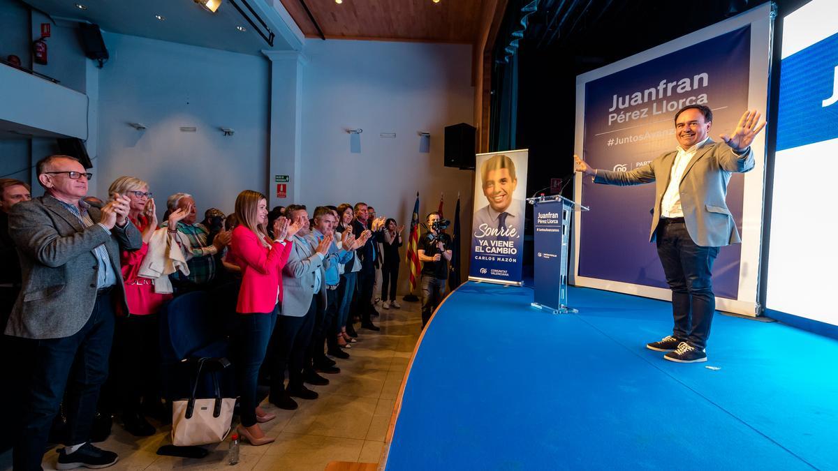 Presentación de la candidatura del popular Juan Francisco Pérez, que ha revalidado la Alcaldía de Finestrat con una mayoría aplastante.