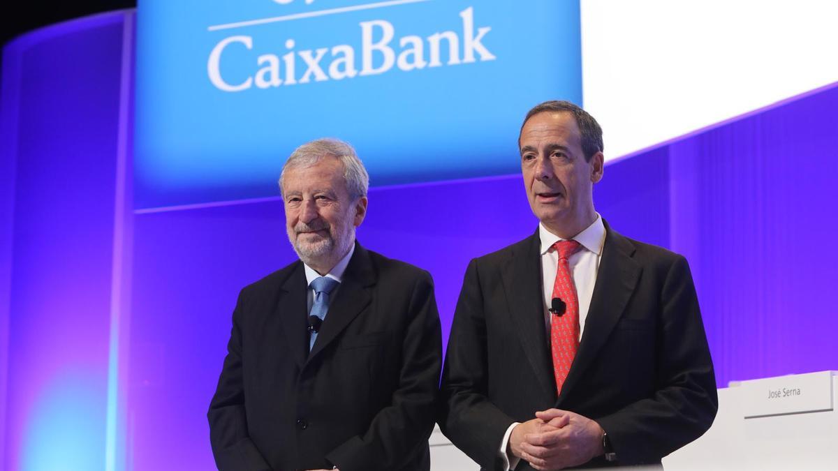 Tomás Muniesa, president de CaixaBamk, i Gonzalo Gortázar, conseller delegat