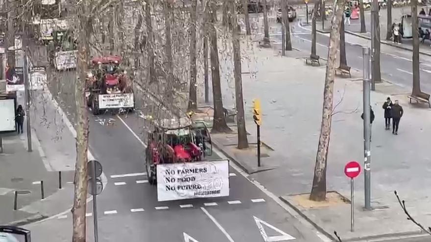 Vídeo | La protesta de la pagesia gironina ja circula pel centre de Girona