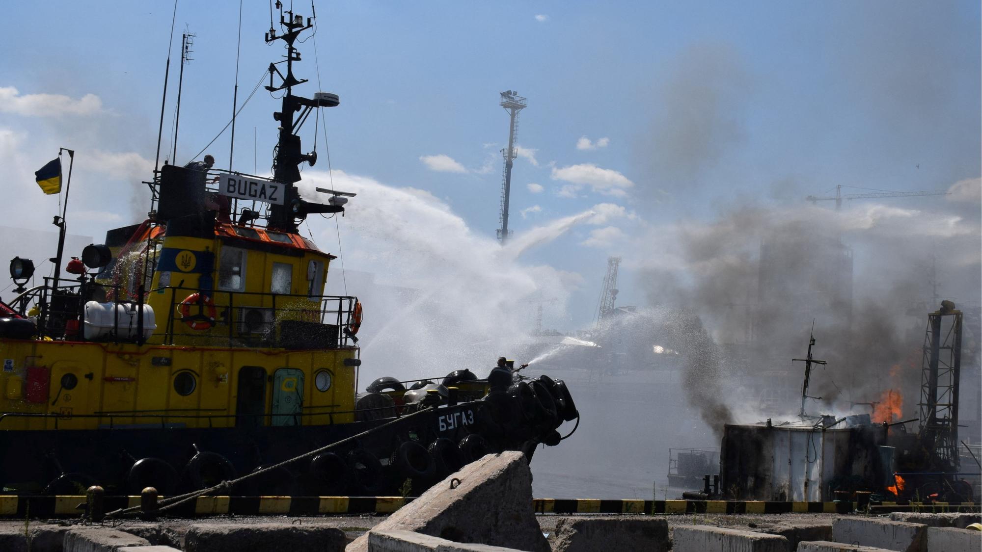 El puerto de Odesa tras el ataque con misiles ruso