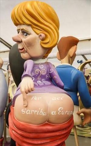 La cancellera alemanya, Angela Merkel, mostrant el camí cap a Europa.