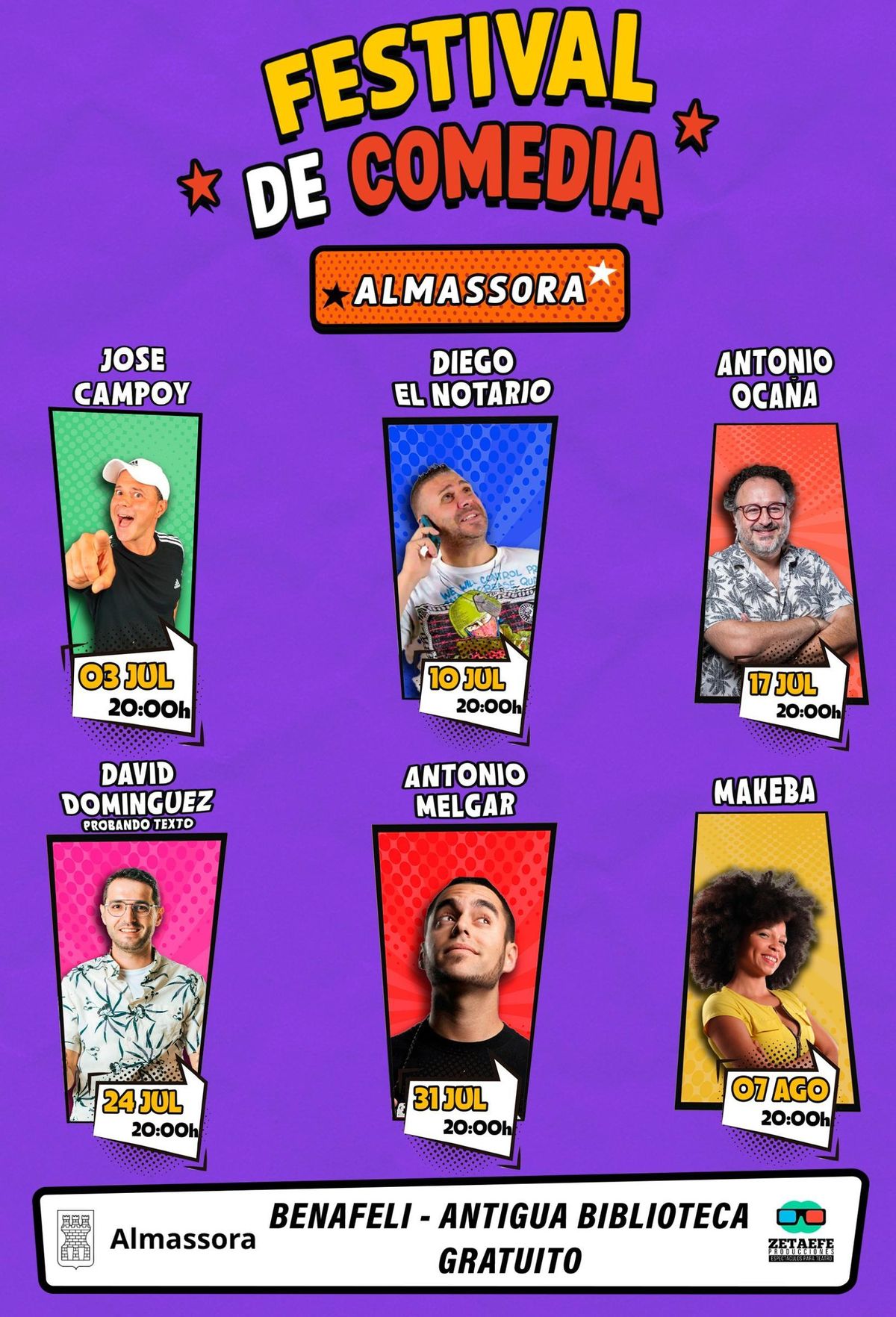 Cartel del festival de comedia de Almassora.