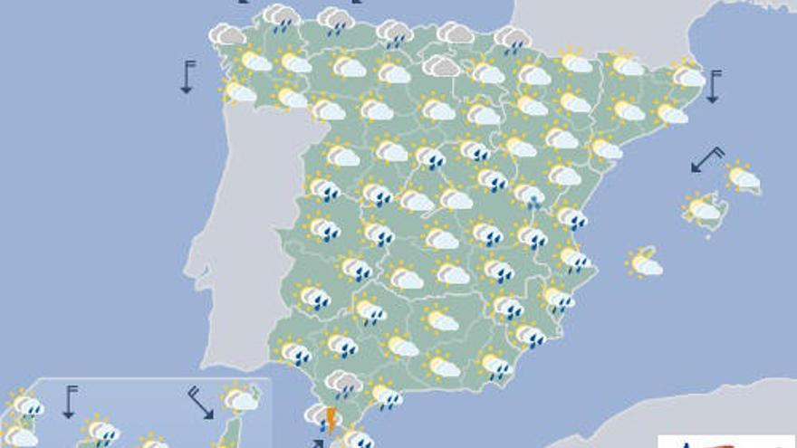 Intervalos nubosos y lluvias débiles y ocasionales en Canarias