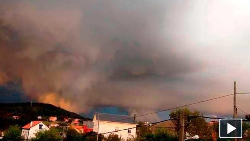 Un tornado arranca una antena en Sada tras pasar por Miño