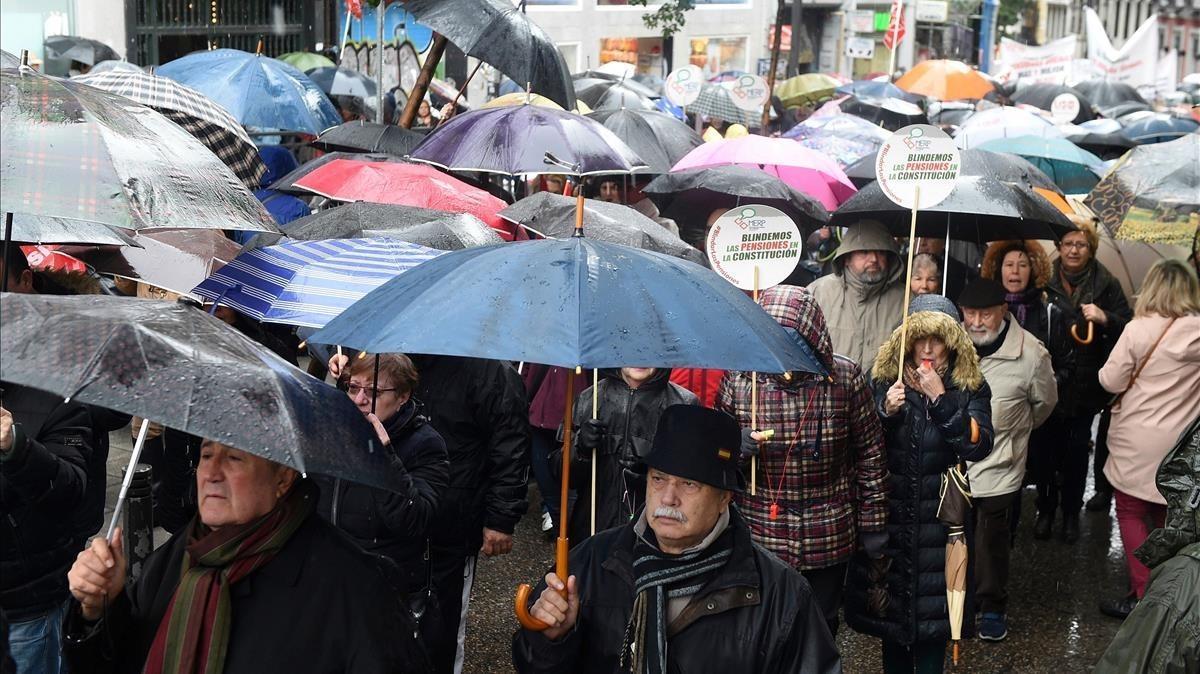 Manifestación de los pensionistas en Madrid.