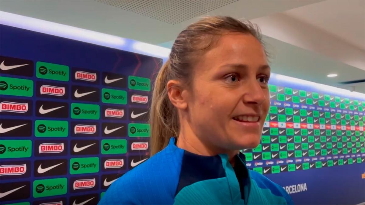 Sandra Paños habló en el Media Day antes del partido ante el Bayern en el Camp Nou