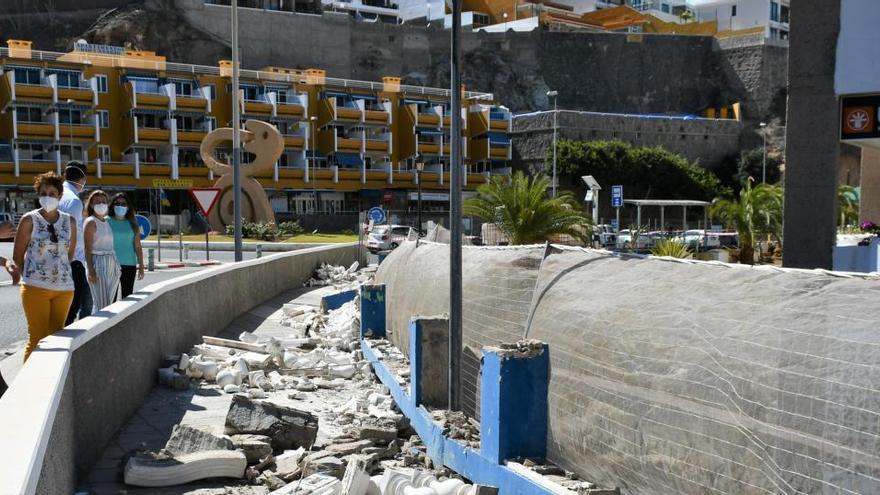 Las obras del paseo peatonal de la GC-500 entre Patalavaca y Anfi finalizarán en verano