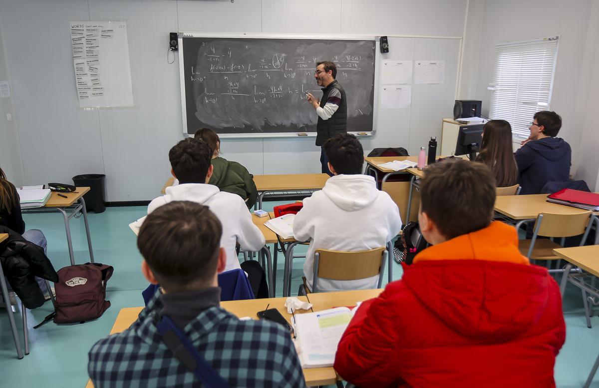 Clase de Matemáticas en un instituto de la provincia este miércoles