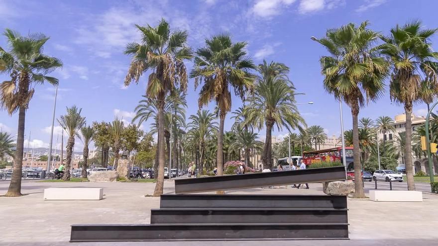 La escultura de José Dávila estuvo temporalmente ubicada en Palma frente a la Autoridad Portuaria