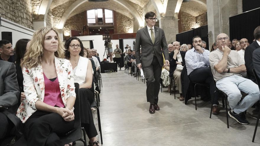 Salvador Illa ahir al Museu de l'Aigua i el Tèxtil de Manresa