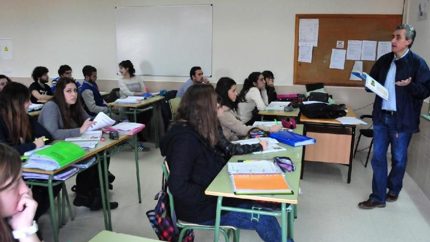 Estudiantes de un instituto de Vilagarcía.