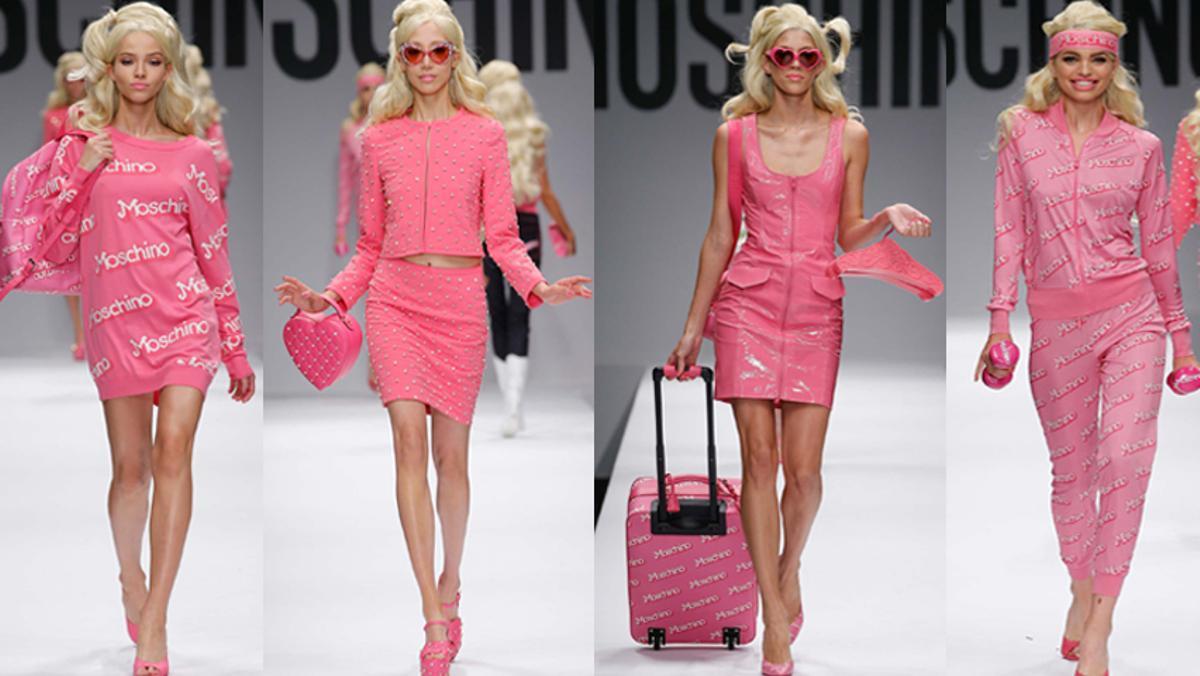 Desfile de la colección de Mochino inspirada en la Barbie, durante la 'fashion week' primavera-verano de Milán en 2015.