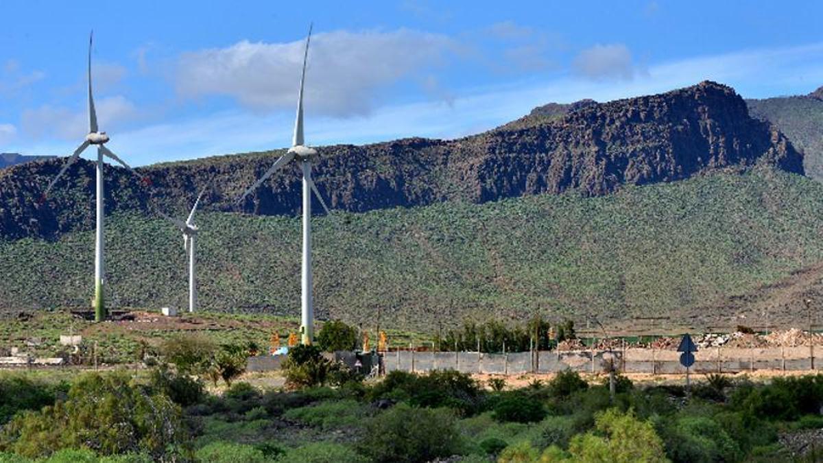 Parque eólico en la localidad grancanaria de Agüimes.