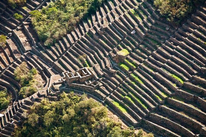 Vista de pájaro de las ruinas de Choquequirao, en Perú