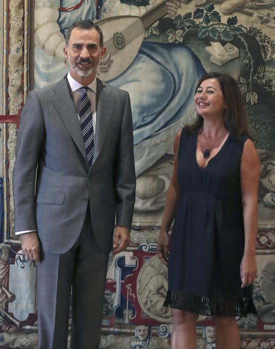 Der spanische Monarch hat am Freitag (28.7.) die balearische Ministerpräsidentin Francina Armengol, Parlamentspräsident Balti Picornell und Inselratspräsident Miquel Ensenyat empfangen.