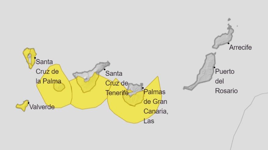 Avisos de la Aemet para el martes en Canarias