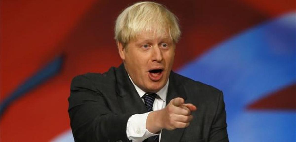 Boris Johnson, durant la conferència del partit conservador.