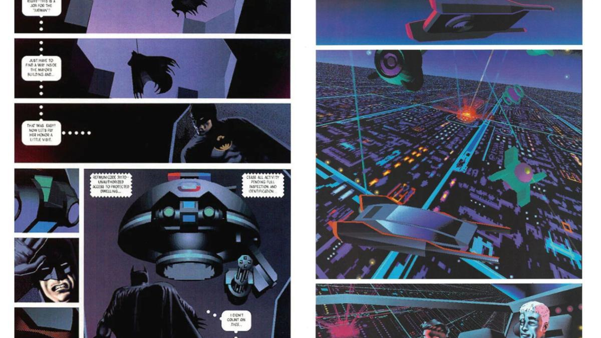 Páginas interiores de 'Batman: Justicia Digital'.