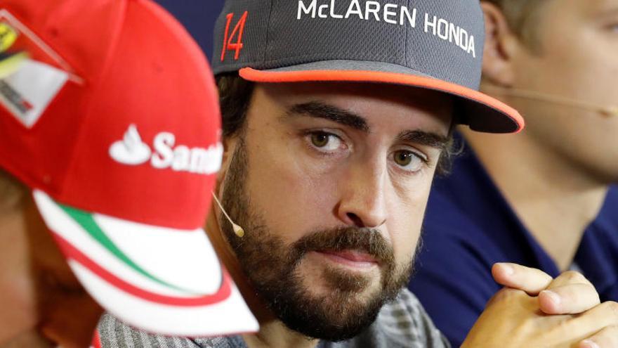 Alonso en la rueda de prensa del GP de Hungría.