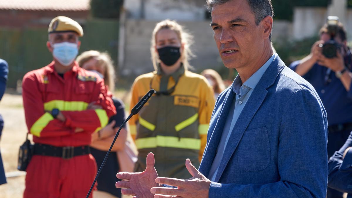 El presidente del Gobierno, Pedro Sánchez, hizo el anuncio en una visita a la zona afectada por el incendio de Ávila.