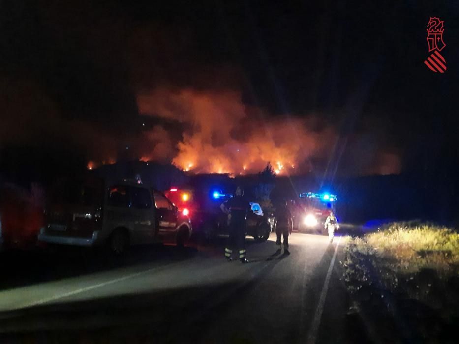 Incendio en en la Vall de la Gallinera