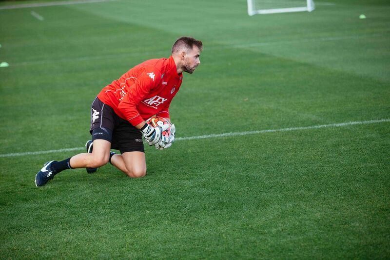 Entrenament del Girona a Manchester