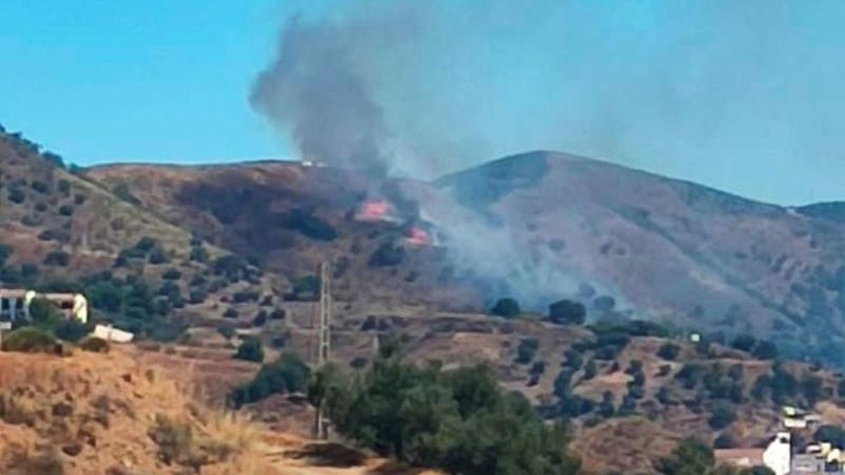 Imagen del incendio declarado en Moclinejo.