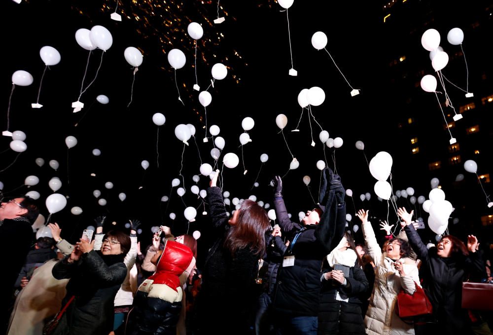 Celebración de Año Nuevo en Tokio, Japón.