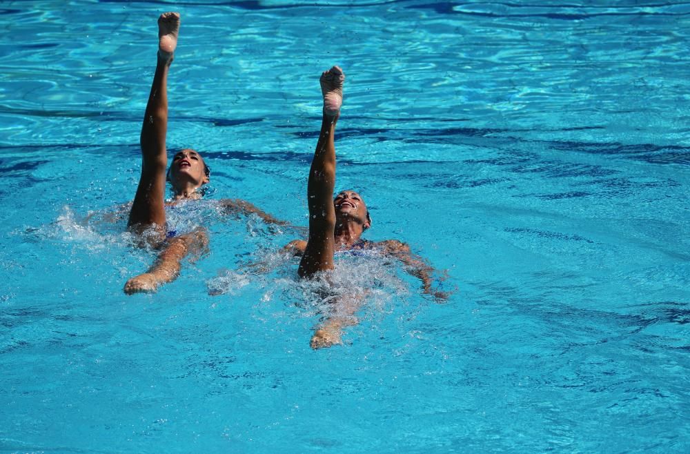 Las mejores imágenes de la natación sincronizada de este lunes 15 de agosto