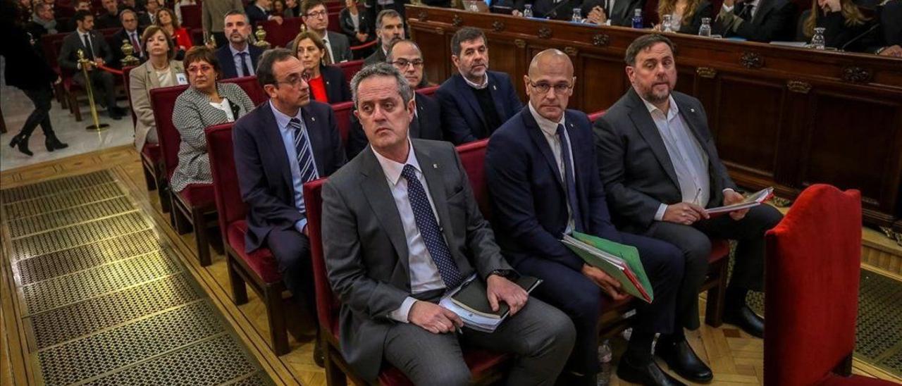 Los líderes independentistas acusados por el ’procés’, en el juicio que se sigue en el Tribunal Supremo.