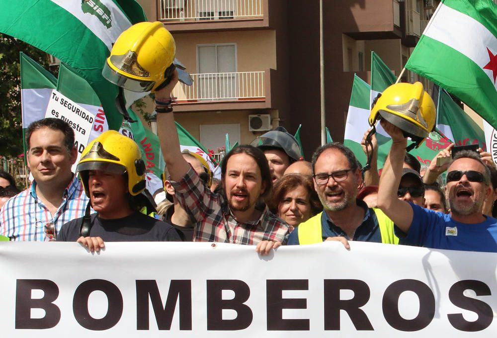 Manifestación de los bomberos de Málaga