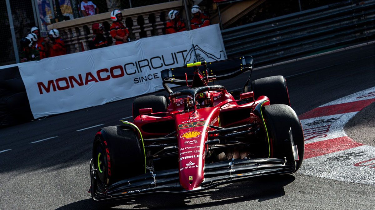 Sainz, durante la clasificación en Mónaco