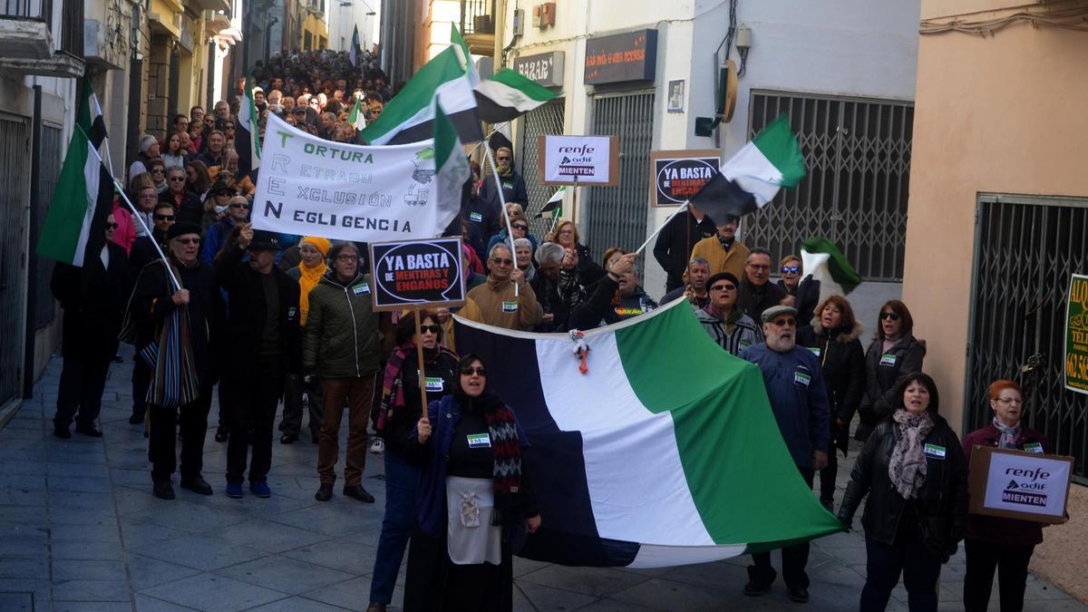 Protesta por el tren en Extremadura