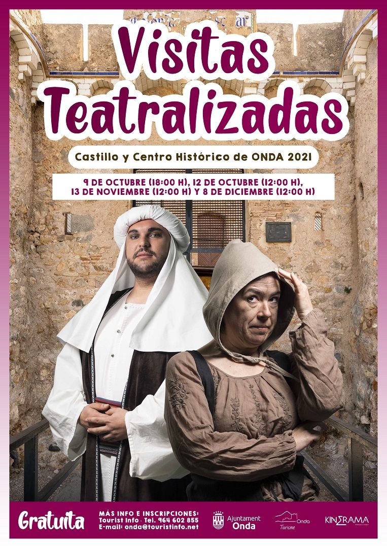 Cartel de las visitas teatralizadas al castillo de Onda.