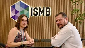 Vanessa Lloret y Josep Moratal en el ISMB.